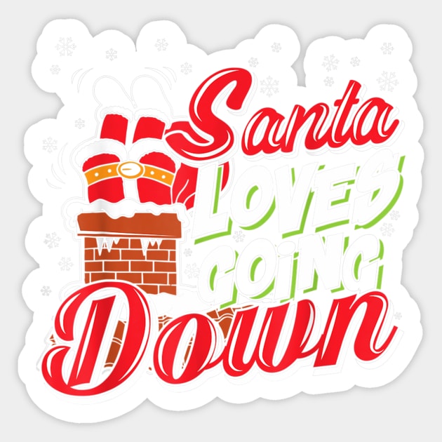 this santa loves going down christmas1 Sticker by Levandotxi